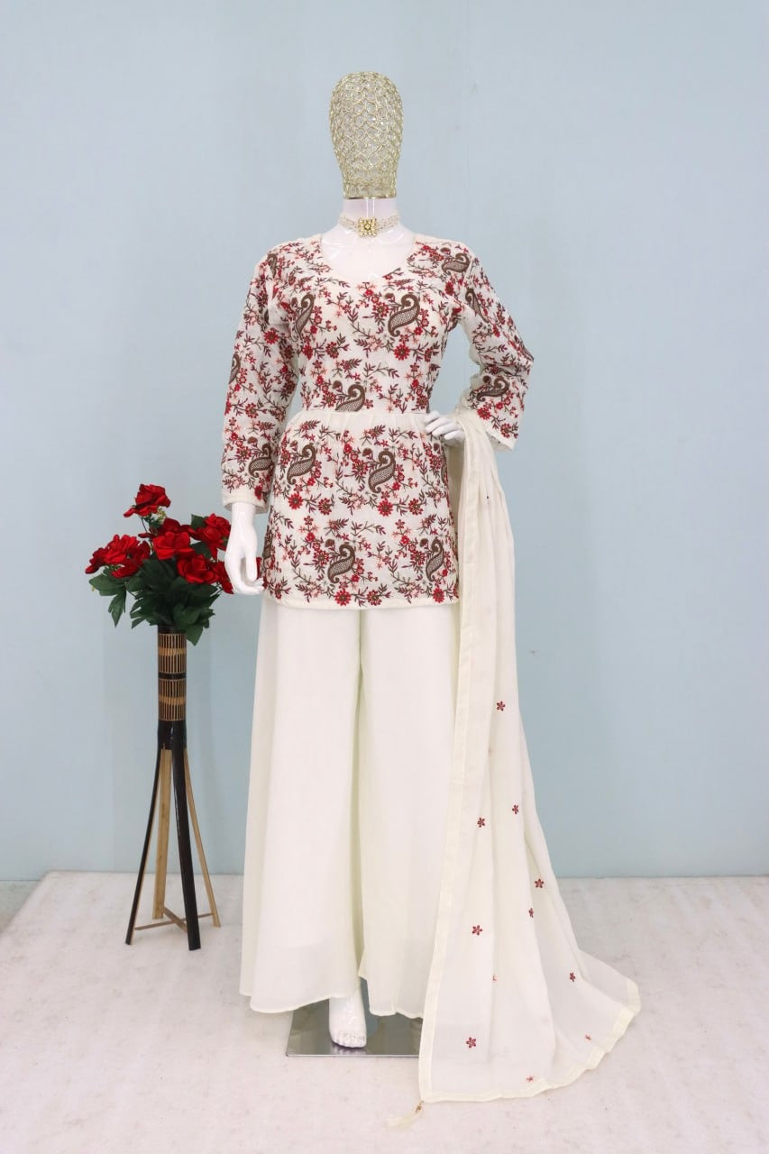 Full Stitched Heavy Chinon Sequin Embroidered Set with Dupatta