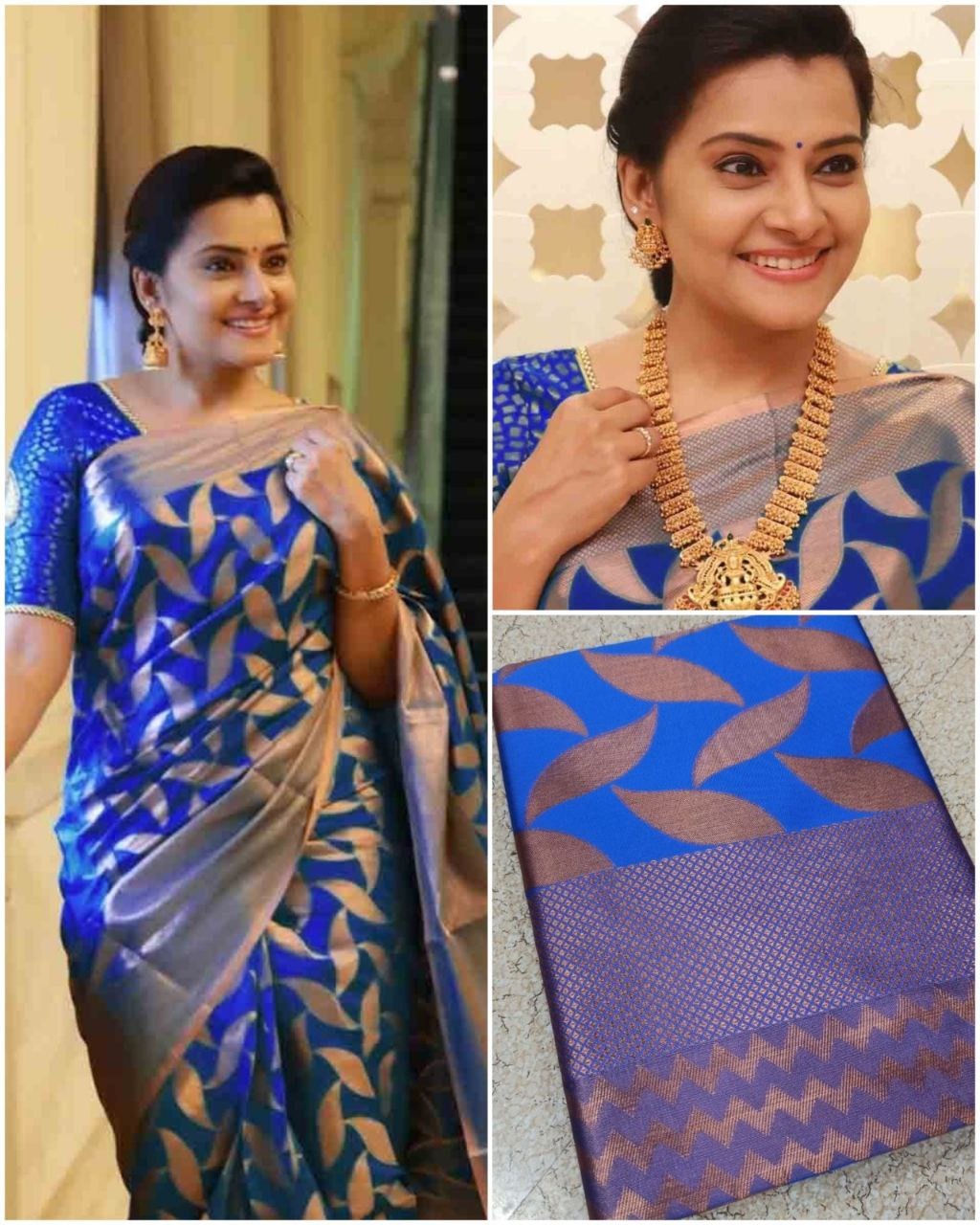 Soft Lichi Silk Saree with All-Over Jacquard Work & Heavy Brocade Blouse