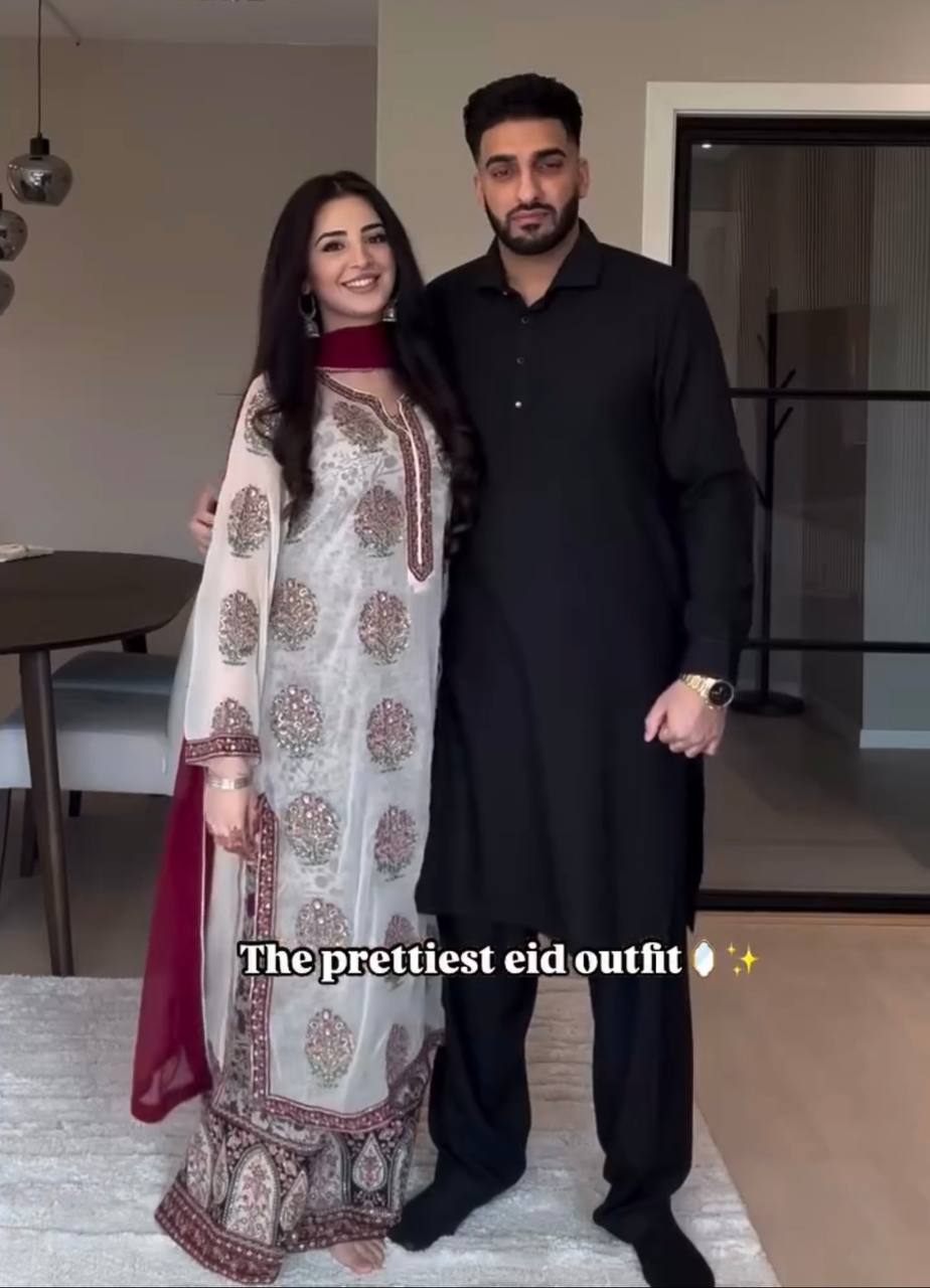 Elegant Faux Georgette Embroidered Suit Set with Digital Print Crepe Plazzo