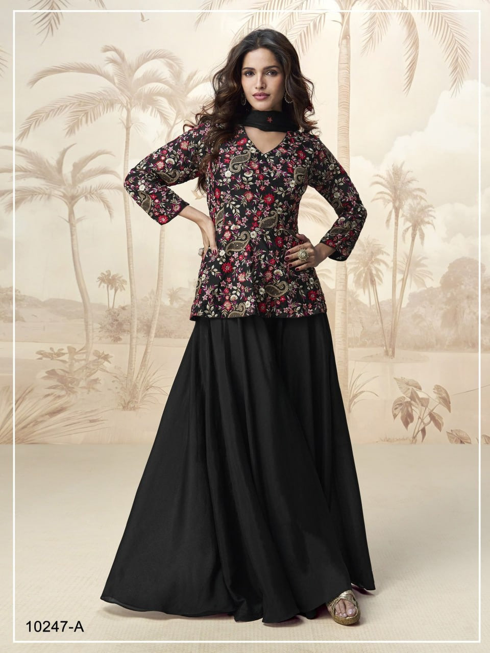 Full Stitched Heavy Chinon Sequin Embroidered Set with Dupatta