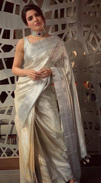 Samantha Inspired Soft Tissue Silk Saree with Rich Pallu