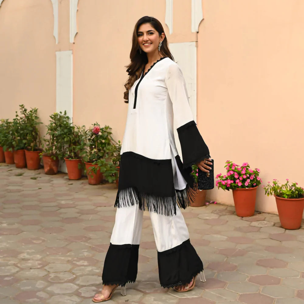 BLACK & WHITE DESIGNER CO-ORD SET