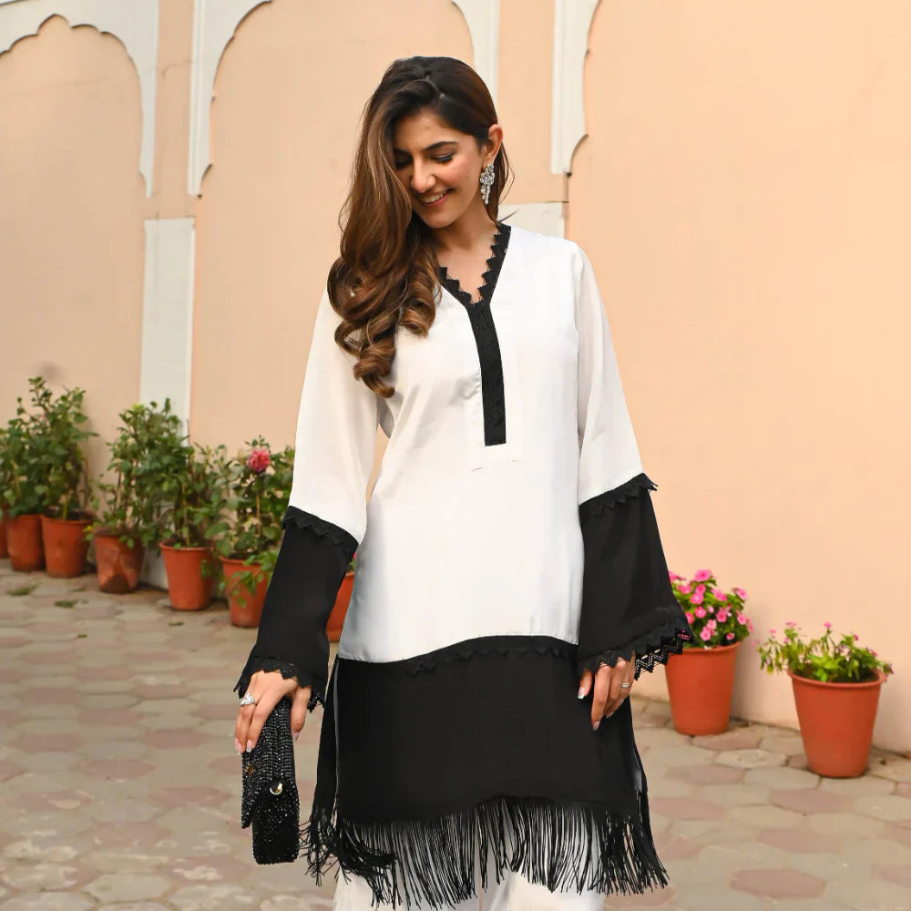 BLACK & WHITE DESIGNER CO-ORD SET