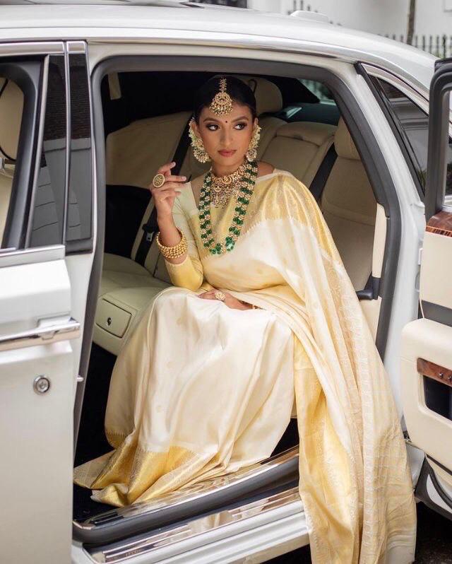 Comfort-Fit Banarasi Inspired Saree Crafted in Smooth Lichi Silk