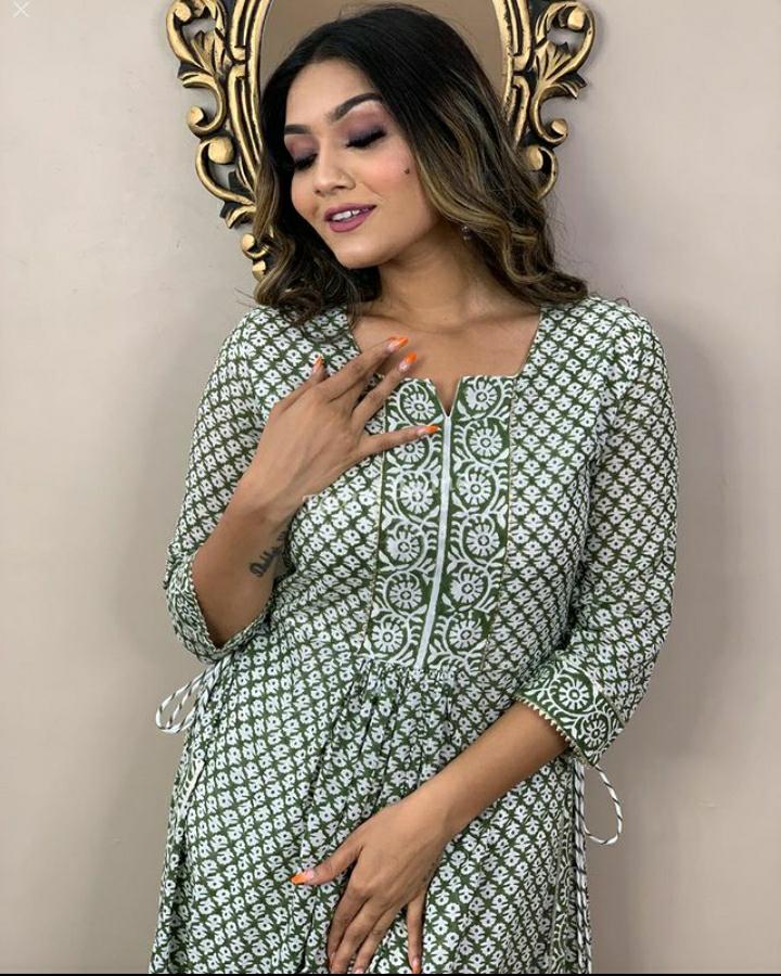 Procion Printed Nayra Cut Kurta and Pant Set