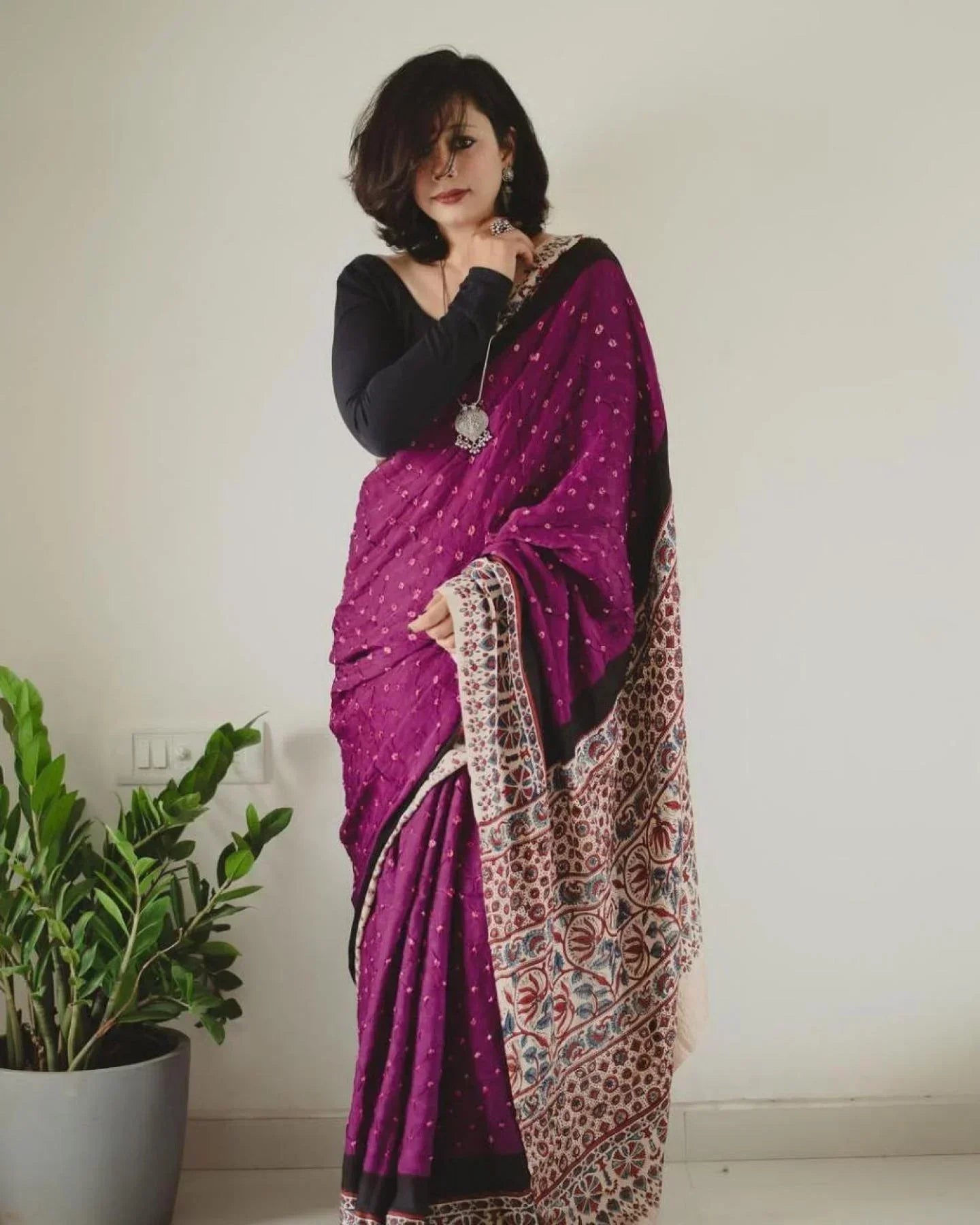 Buy Ajrakh Print Muslin Cotton Sarees Online At Wholesale Rates