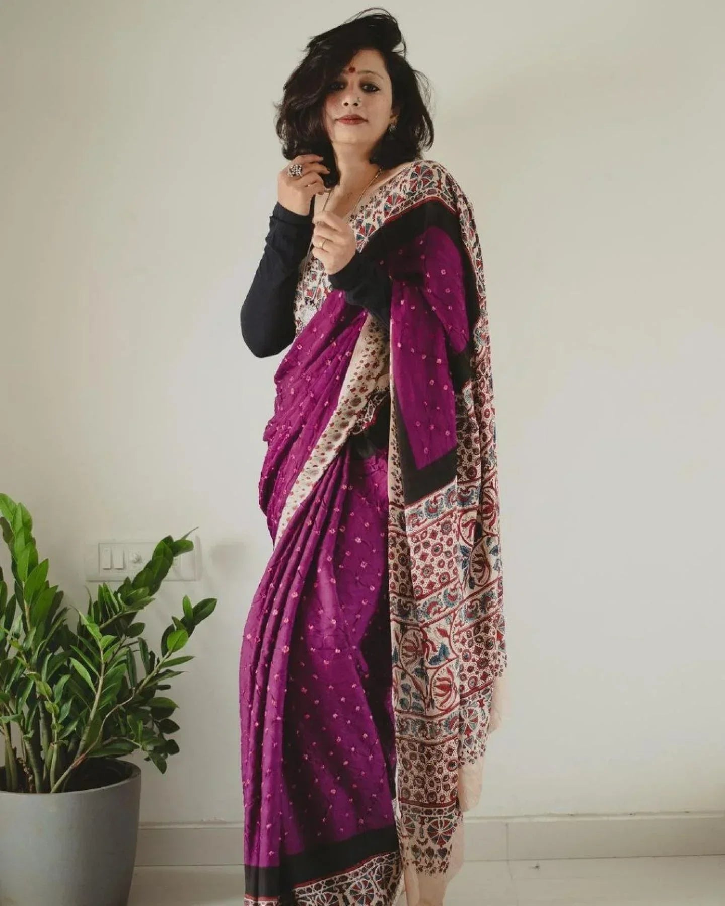 Buy Ajrakh Print Muslin Cotton Sarees Online At Wholesale Rates