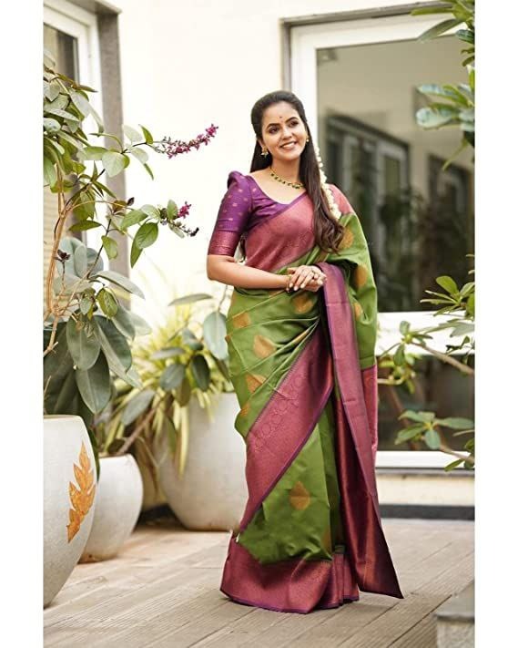 Wedding Wear Art Silk Saree with Brocade Blouse