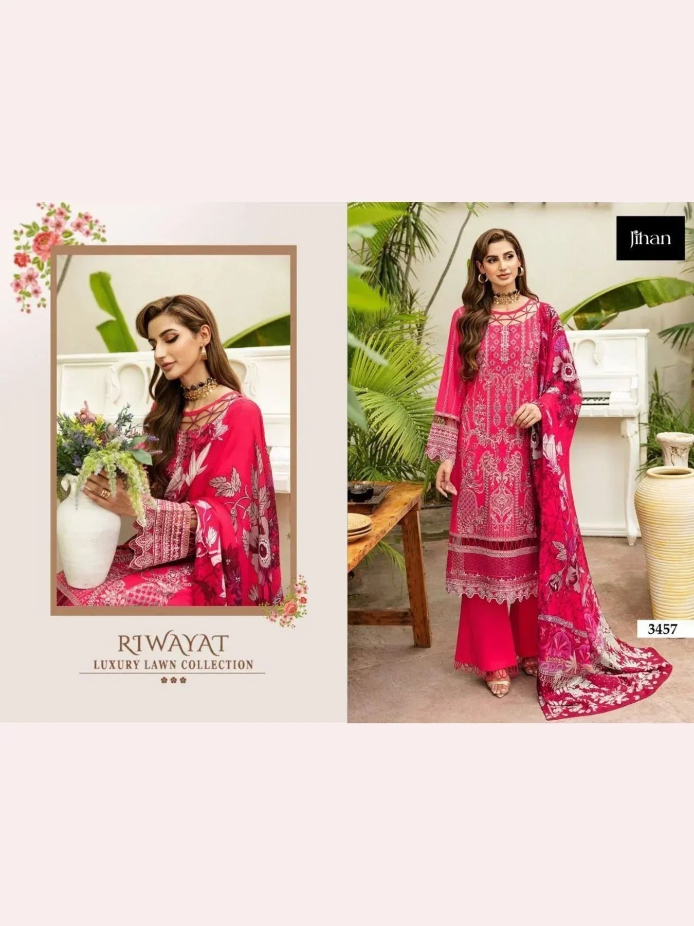 Luxurious Rayon Embroidery Suit Set With Cotton Dupatta