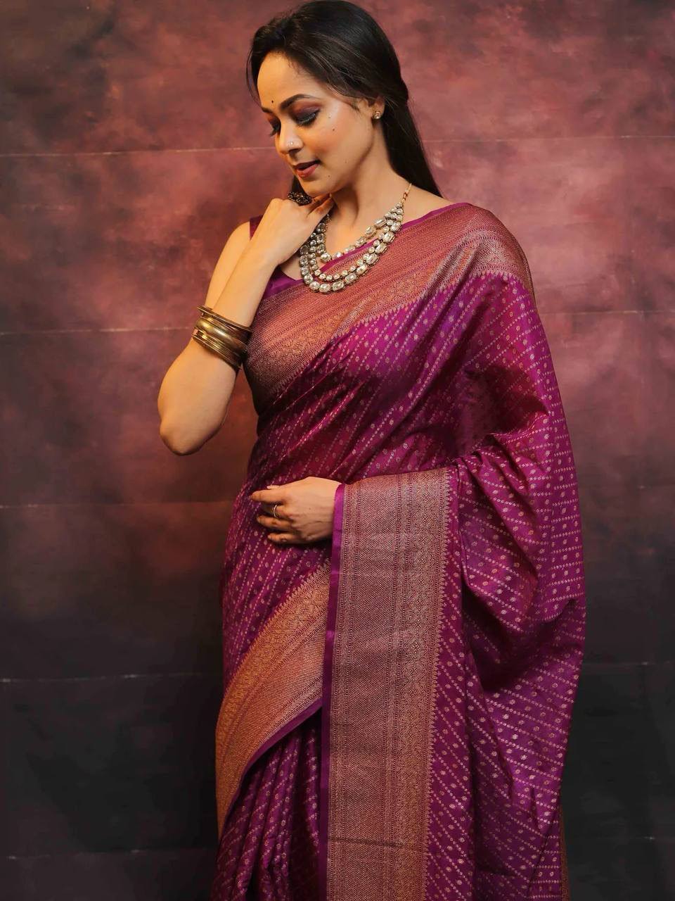 Premium Comfort Organic Banarasi Lichi Silk Wedding Saree