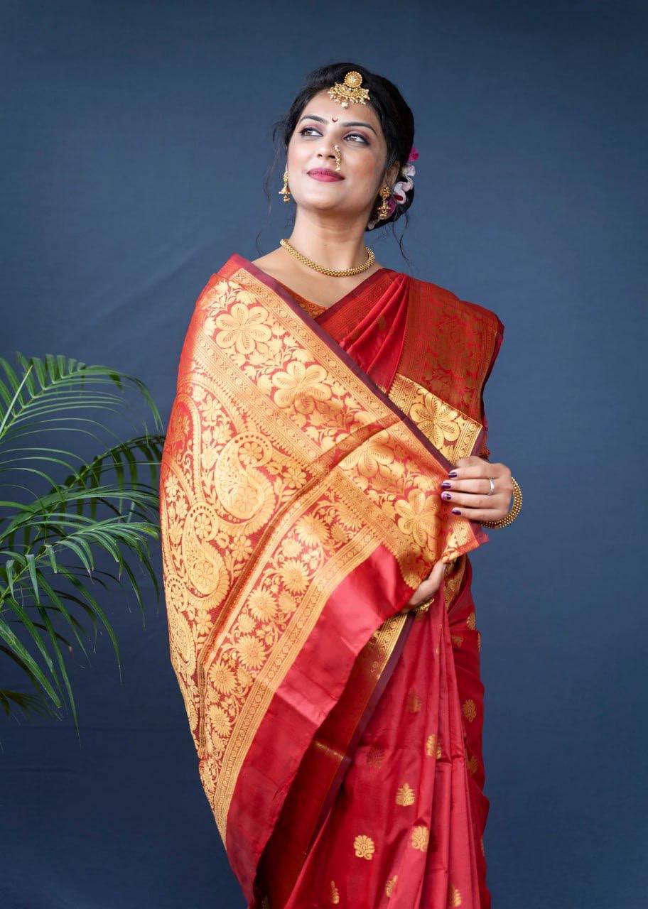 Banarasi Wedding Saree Made from Organic Lichi Silk