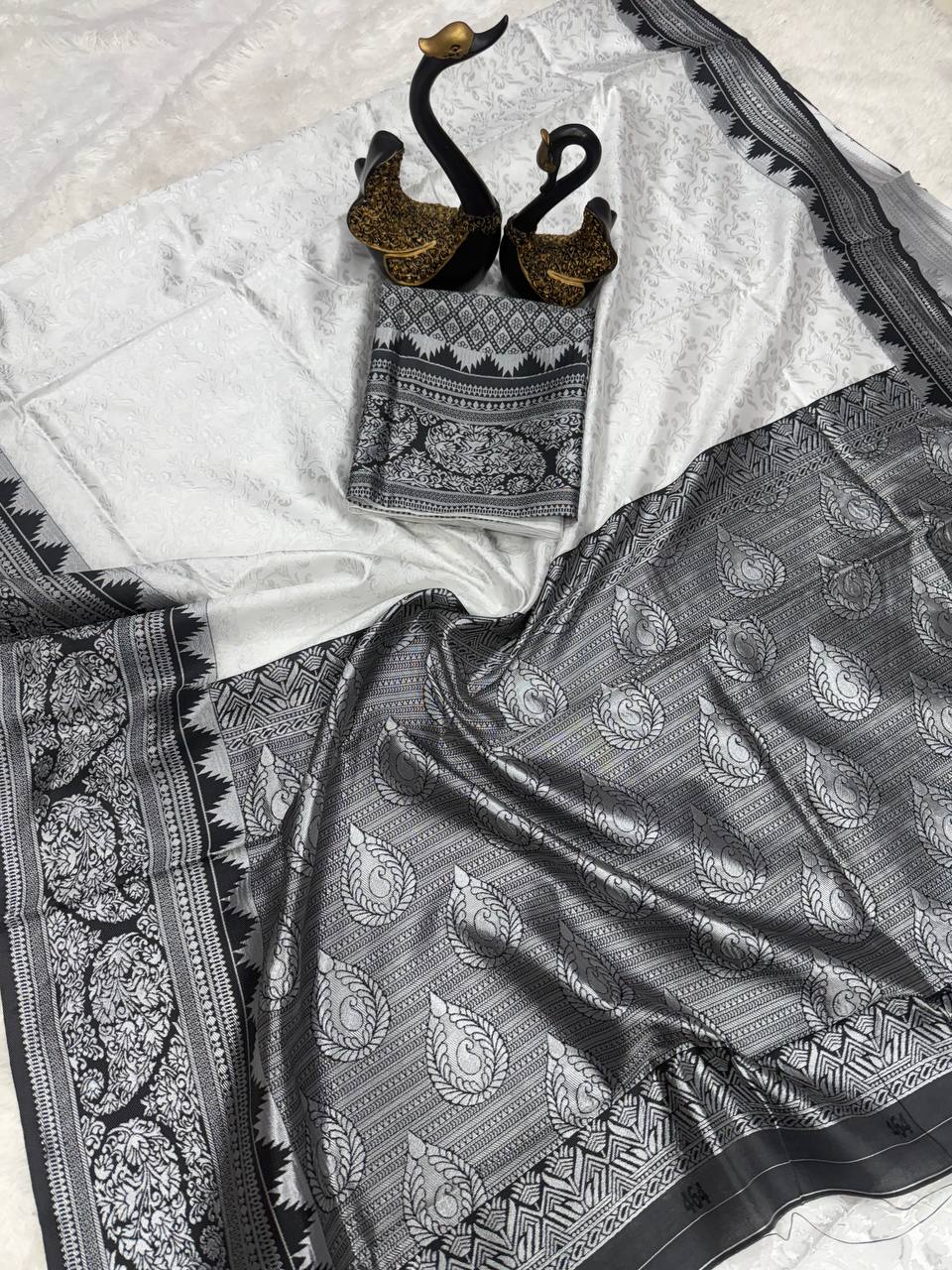 Rich Drape Organic Banarasi Lichi Silk Wedding Saree