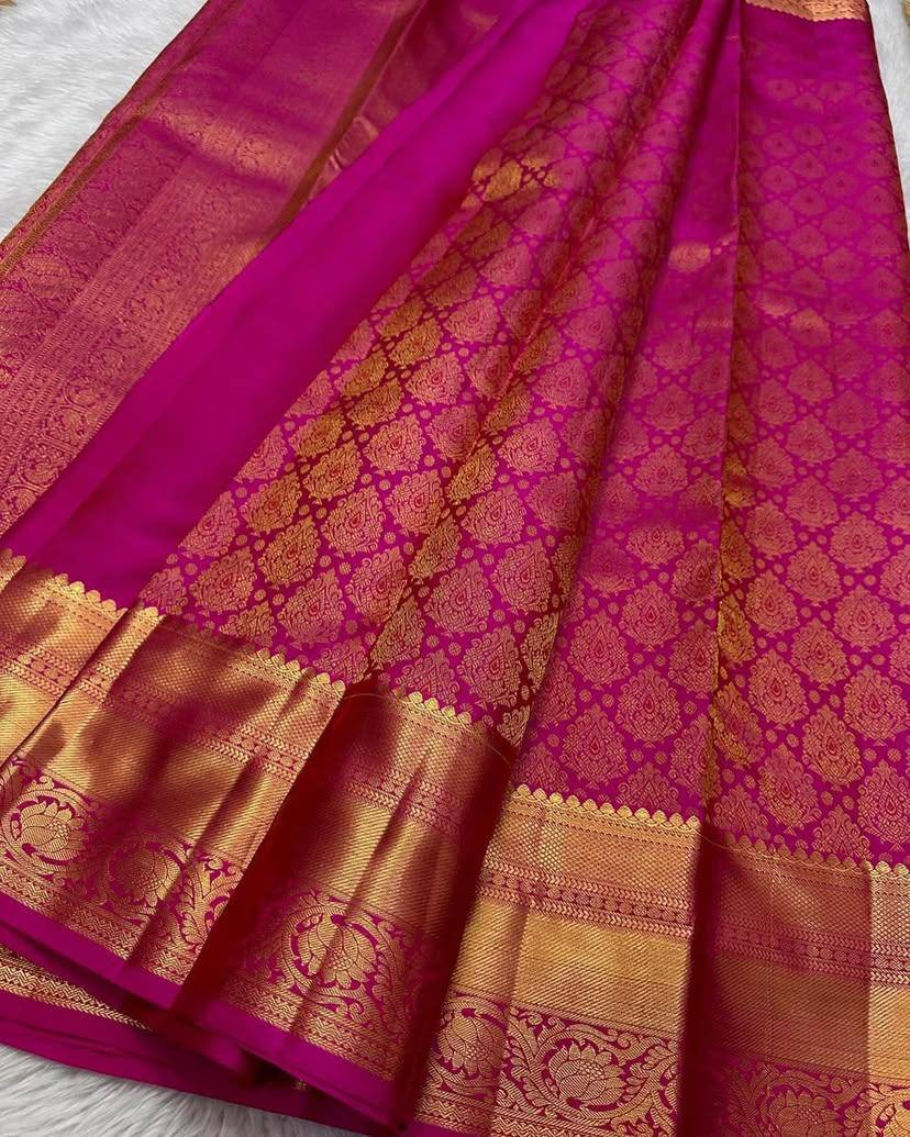 Classic Organic Banarasi Lichi Silk Wedding Saree
