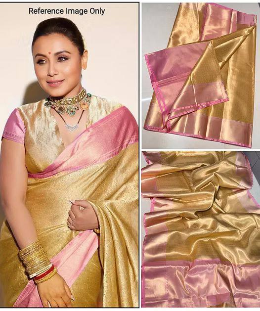 Rani Mukherji Inspired Premium Tissue Silk Saree with Rich Pallu